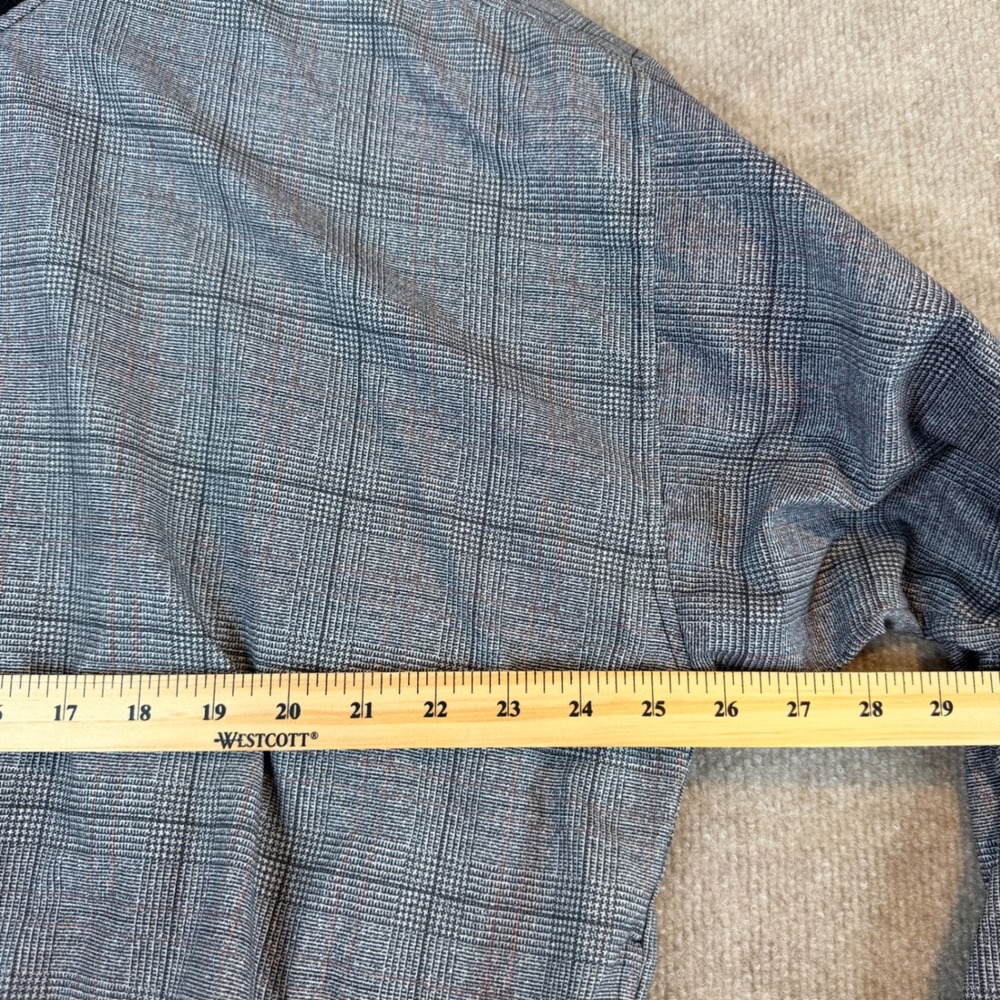 Sunderland of Scotland Mens L Golf Windshirt Grey Glen Plaid Pullover Microfiber - Picture 6 of 12